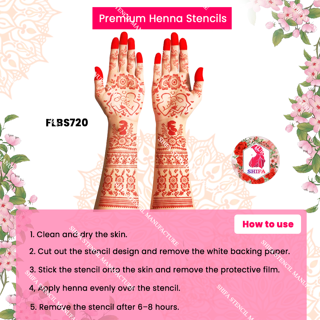 FLBS 720 Prem Sparsh Motherhood Mehndi Double Hand Henna Stencil
